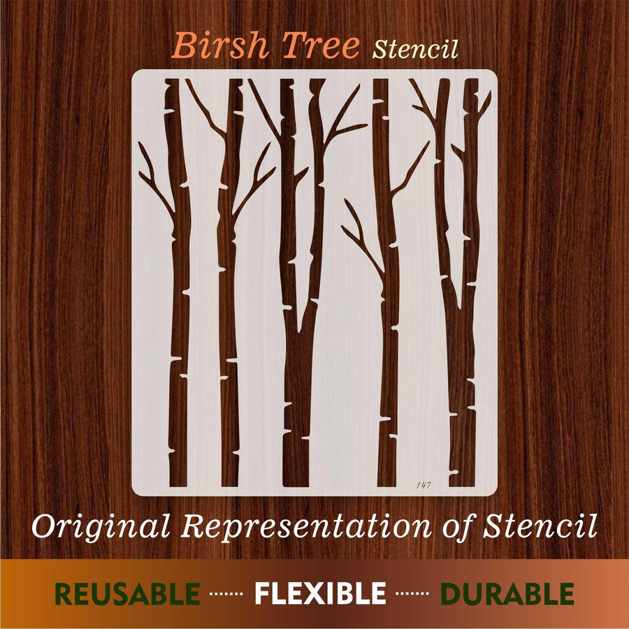 Brish Tree Reusable Stencil For Canvas And Wall Painting - imartdecor.com