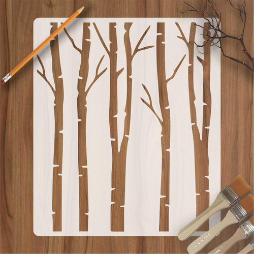 Brish Tree Reusable Stencil For Canvas And Wall Painting - imartdecor.com