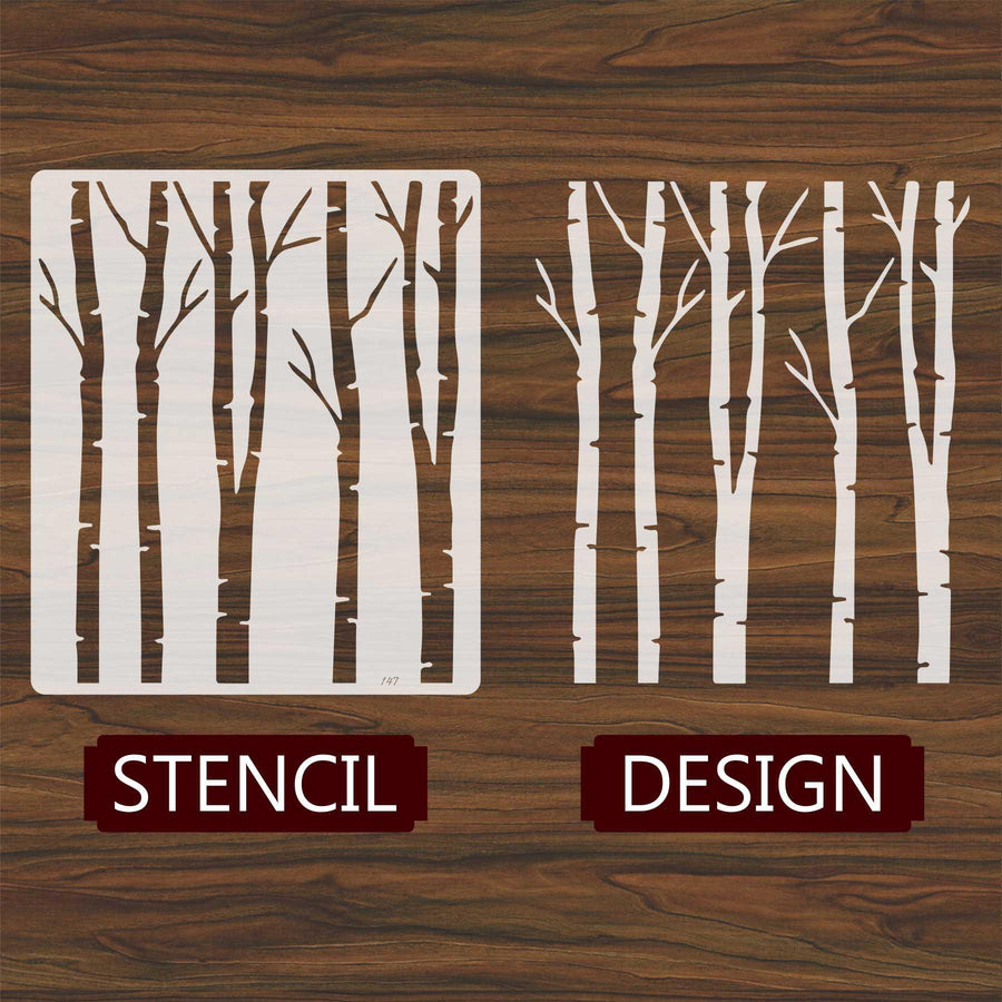 Brish Tree Reusable Stencil For Canvas And Wall Painting - imartdecor.com