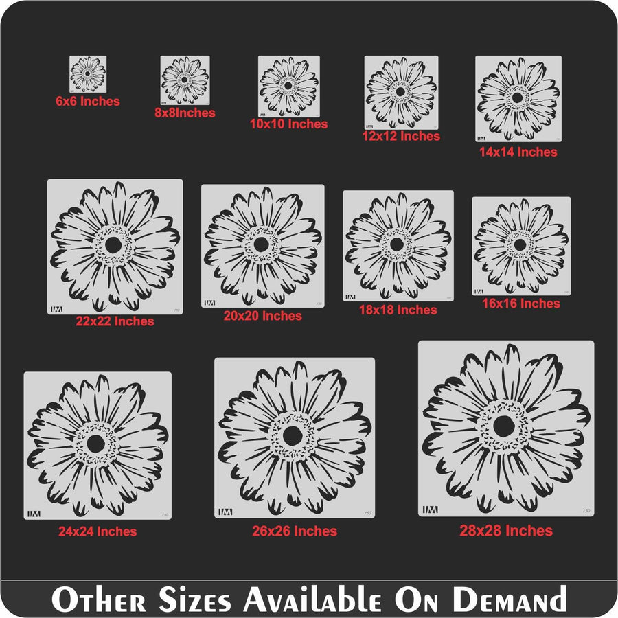 Gerbera Daisy Flowers Reusable Stencil For Canvas And Wall Painting - imartdecor.com