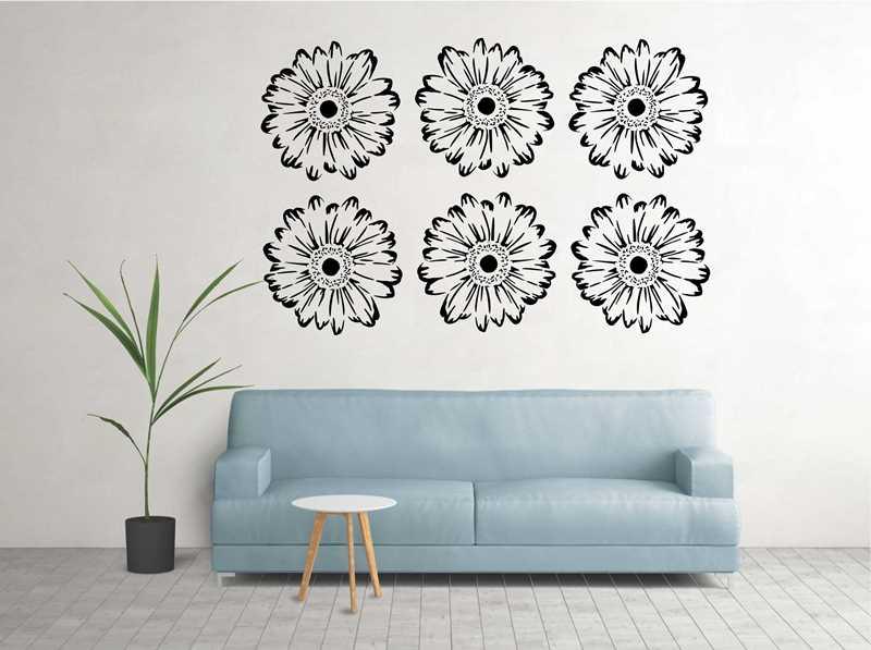 Gerbera Daisy Flowers Reusable Stencil For Canvas And Wall Painting - imartdecor.com