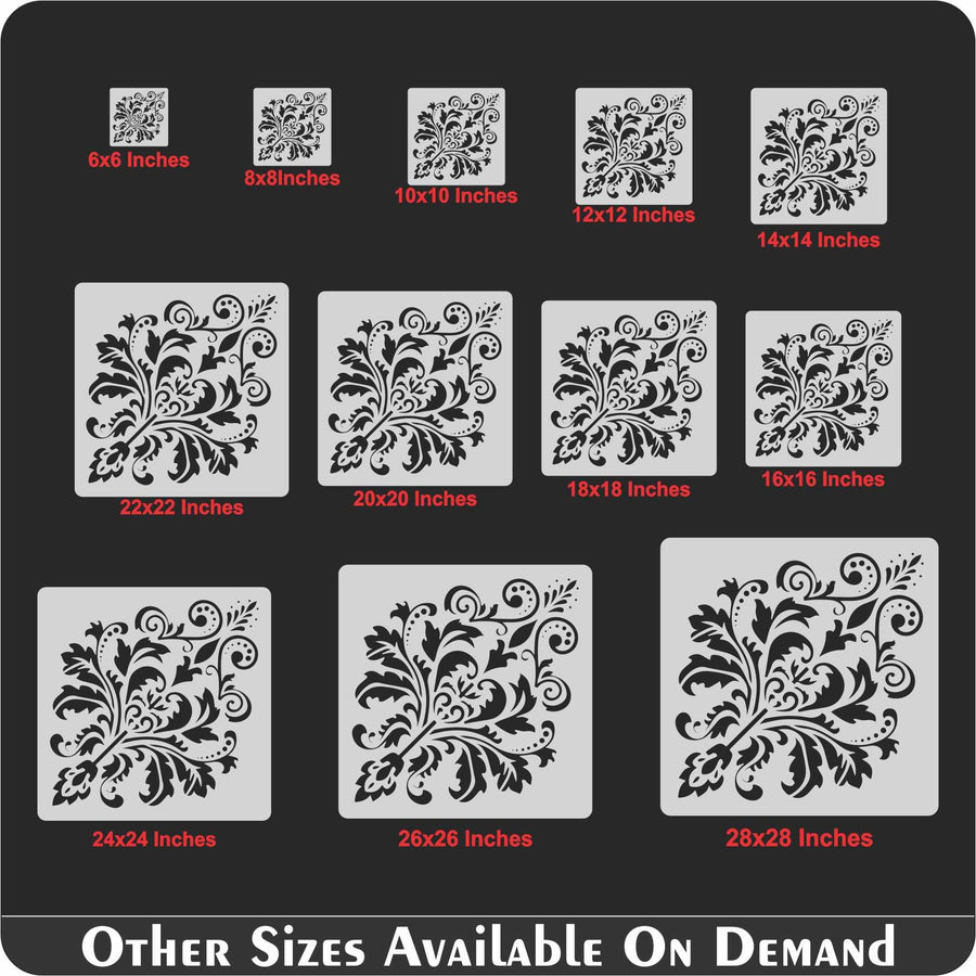 Damask Motif Reusable Stencil for Canvas and wall painting - imartdecor.com