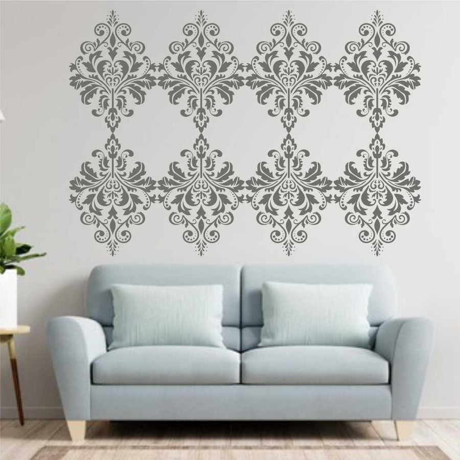 Damask Motif Reusable Stencil for Canvas and wall painting - imartdecor.com