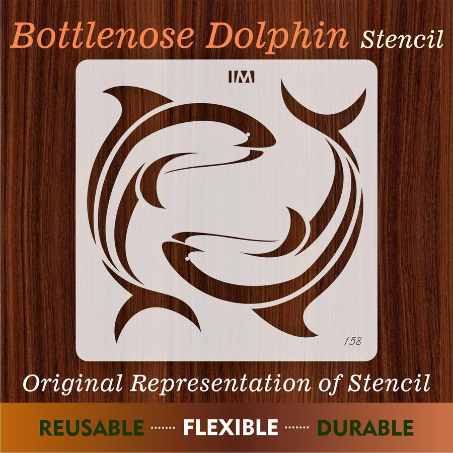 Bottlenose Dolphin Reusable Stencil for Canvas and wall painting - imartdecor.com