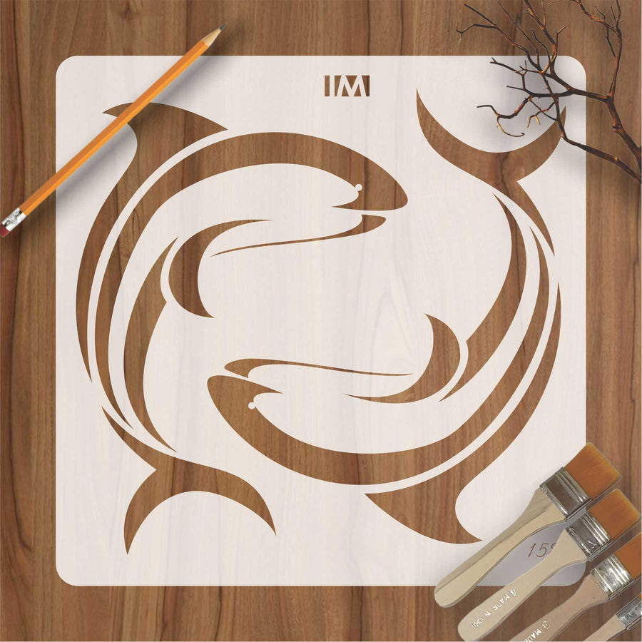Bottlenose Dolphin Reusable Stencil for Canvas and wall painting - imartdecor.com