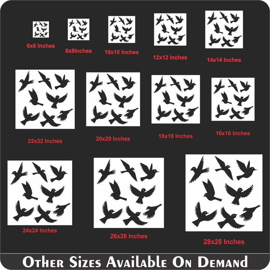 Flying Birds Reusable Stencil For Canvas And Wall Painting - imartdecor.com