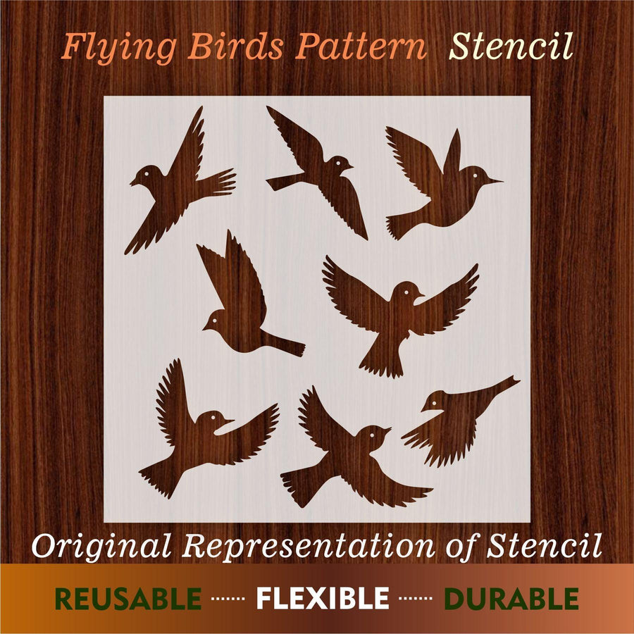 Flying Birds Reusable Stencil For Canvas And Wall Painting - imartdecor.com