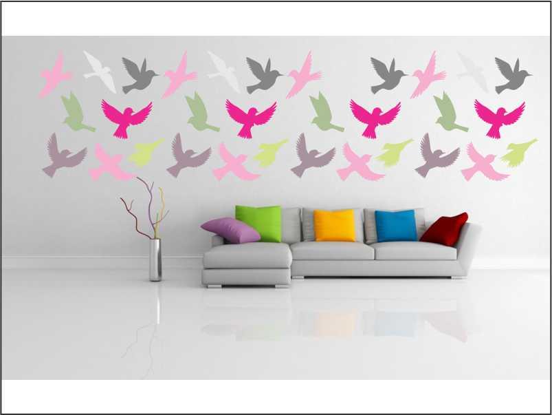 Flying Birds Reusable Stencil For Canvas And Wall Painting - imartdecor.com