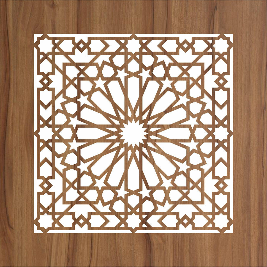 Islamic Geometric Pattern Reusable Stencil For Canvas And Wall Painting - imartdecor.com