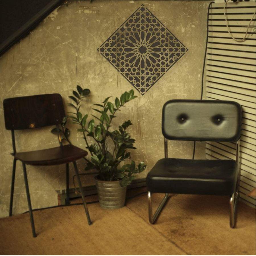 Islamic Geometric Pattern Reusable Stencil For Canvas And Wall Painting - imartdecor.com