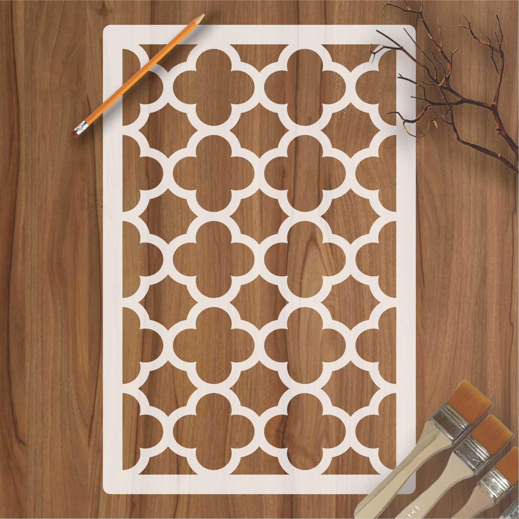 Moroccan Fabric Reusable Stencil For Canvas And Wall Painting.ID#208A ...