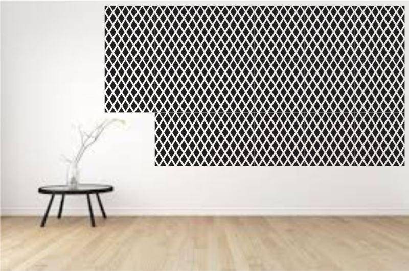 Diamond Pattern Moroccan Fabric Reusable Stencil For Canvas And Wall Painting - imartdecor.com