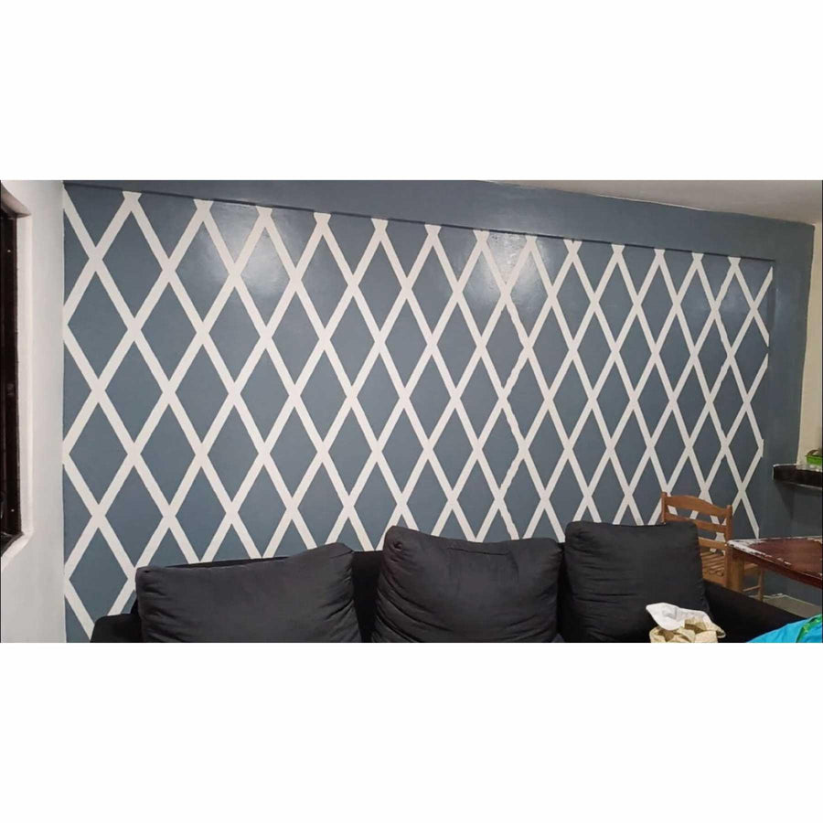 Diamond Pattern Moroccan Fabric Reusable Stencil For Canvas And Wall Painting - imartdecor.com