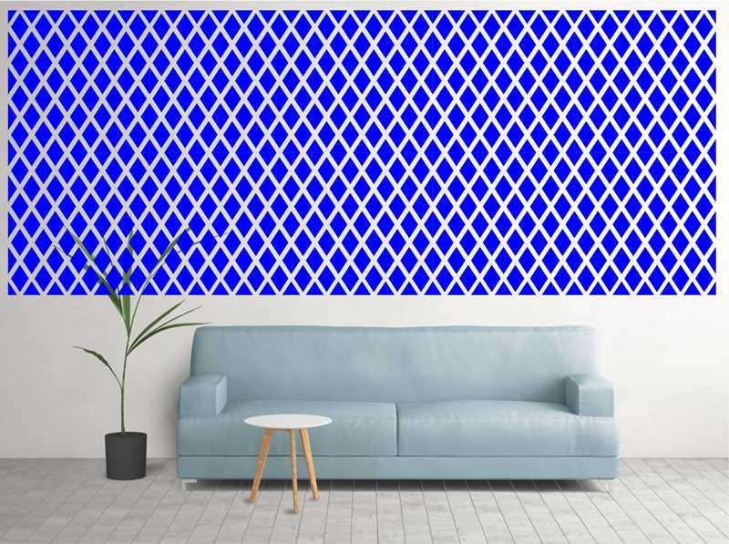 Diamond Pattern Moroccan Fabric Reusable Stencil For Canvas And Wall Painting - imartdecor.com