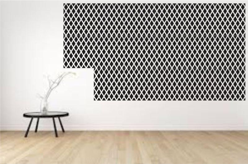 Diamond Pattern Moroccan Fabric Reusable Stencil For Canvas And Wall Painting - imartdecor.com