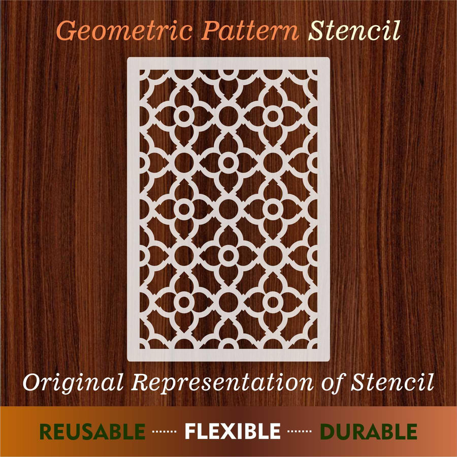 Geomatric Pattern Moroccan Fabric Reusable Stencil For Canvas And Wall Painting - imartdecor.com