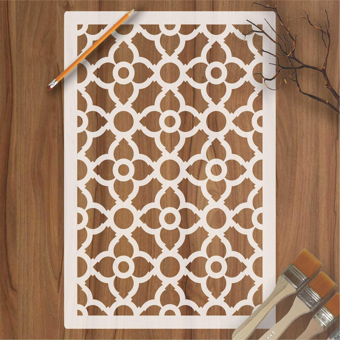 Geomatric Pattern  Moroccan Fabric Reusable Stencil For Canvas And Wall Painting - imartdecor.com