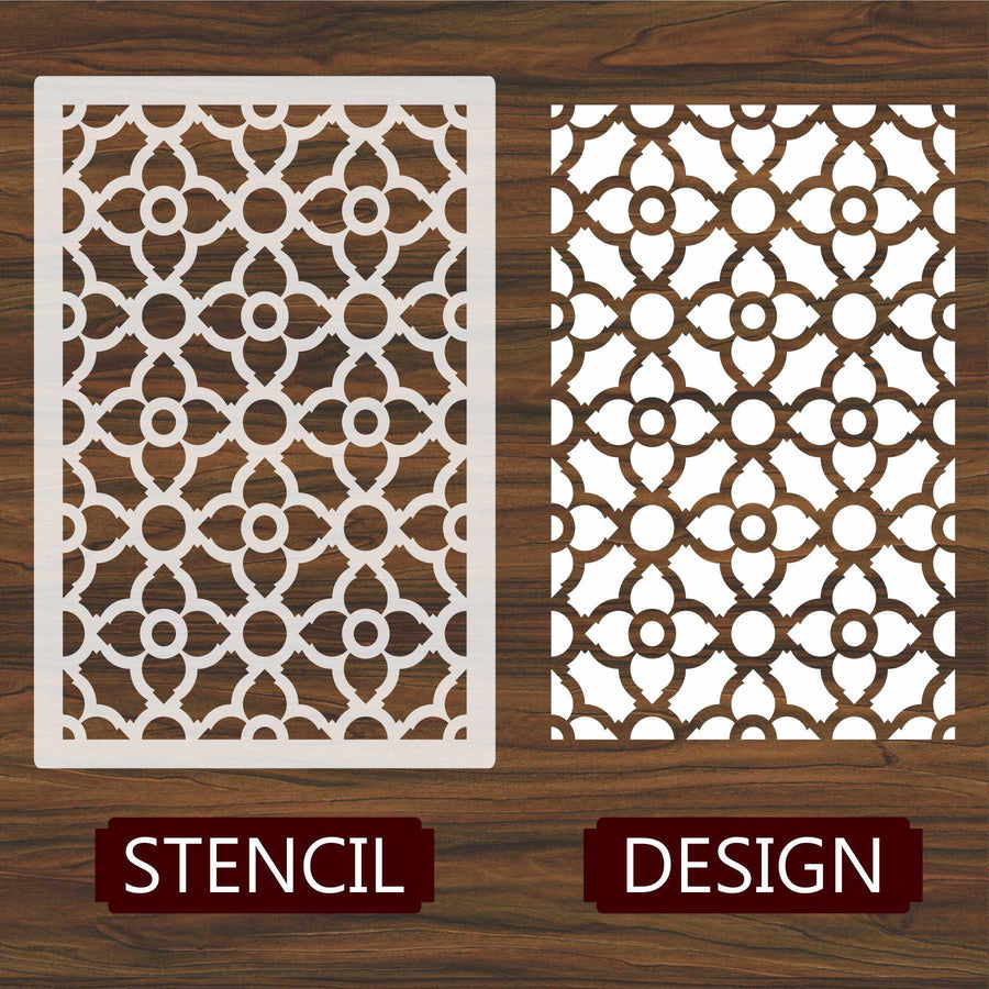 Geomatric Pattern Moroccan Fabric Reusable Stencil For Canvas And Wall Painting - imartdecor.com