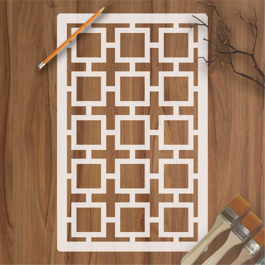 Geomatric Pattern Moroccan Fabric Reusable Stencil For Canvas And Wall Painting - imartdecor.com