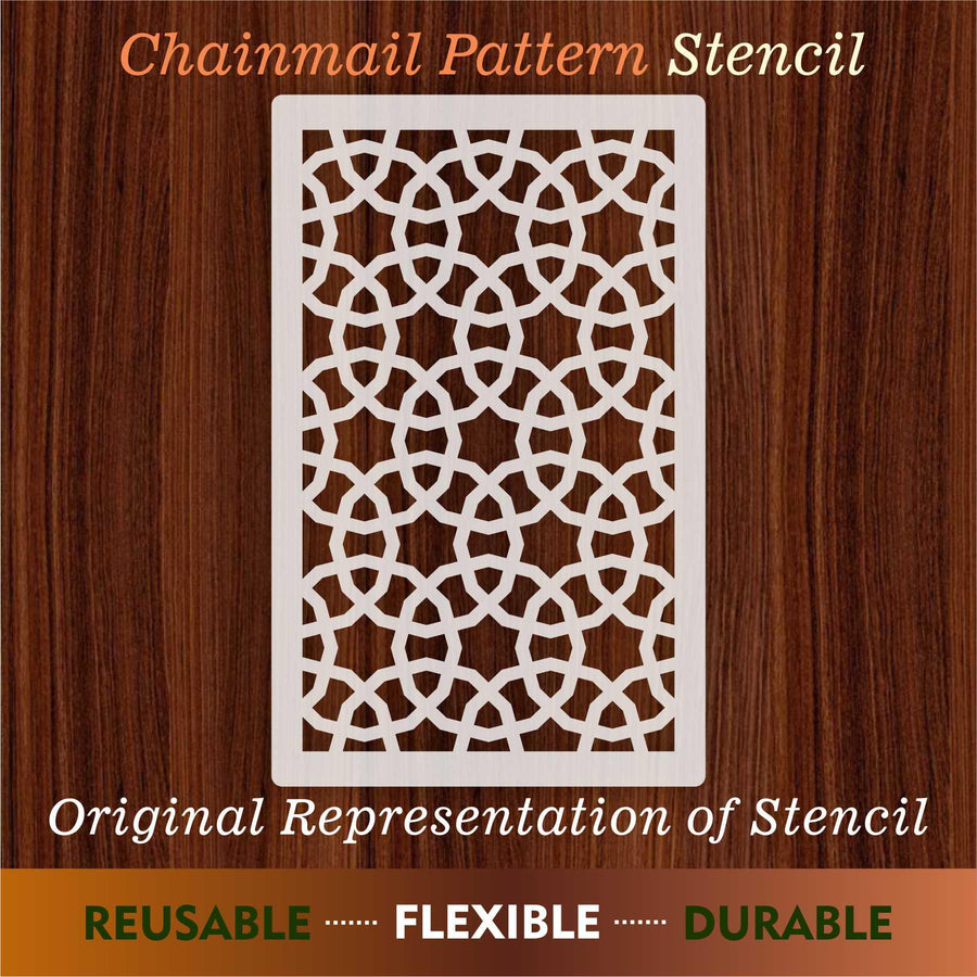 Chainmail Pattern Moroccan Fabric Reusable Stencil For Canvas And Wall Painting - imartdecor.com