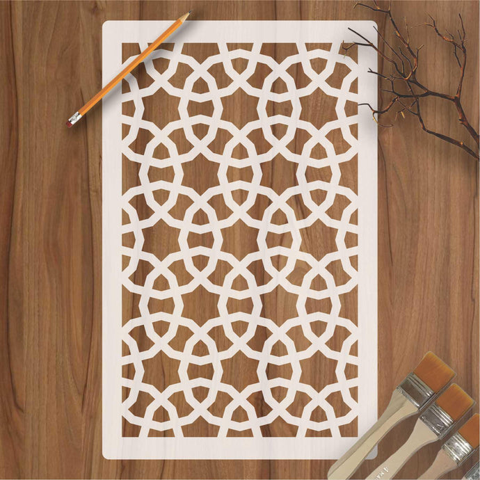 Chainmail Pattern  Moroccan Fabric Reusable Stencil For Canvas And Wall Painting - imartdecor.com