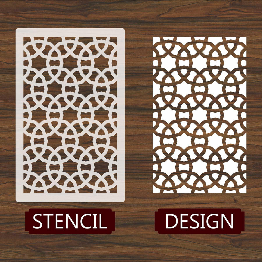 Chainmail Pattern Moroccan Fabric Reusable Stencil For Canvas And Wall Painting - imartdecor.com