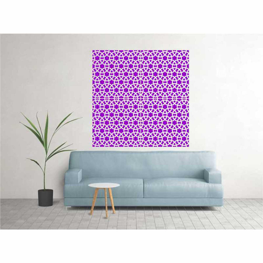 Chainmail Pattern Moroccan Fabric Reusable Stencil For Canvas And Wall Painting - imartdecor.com