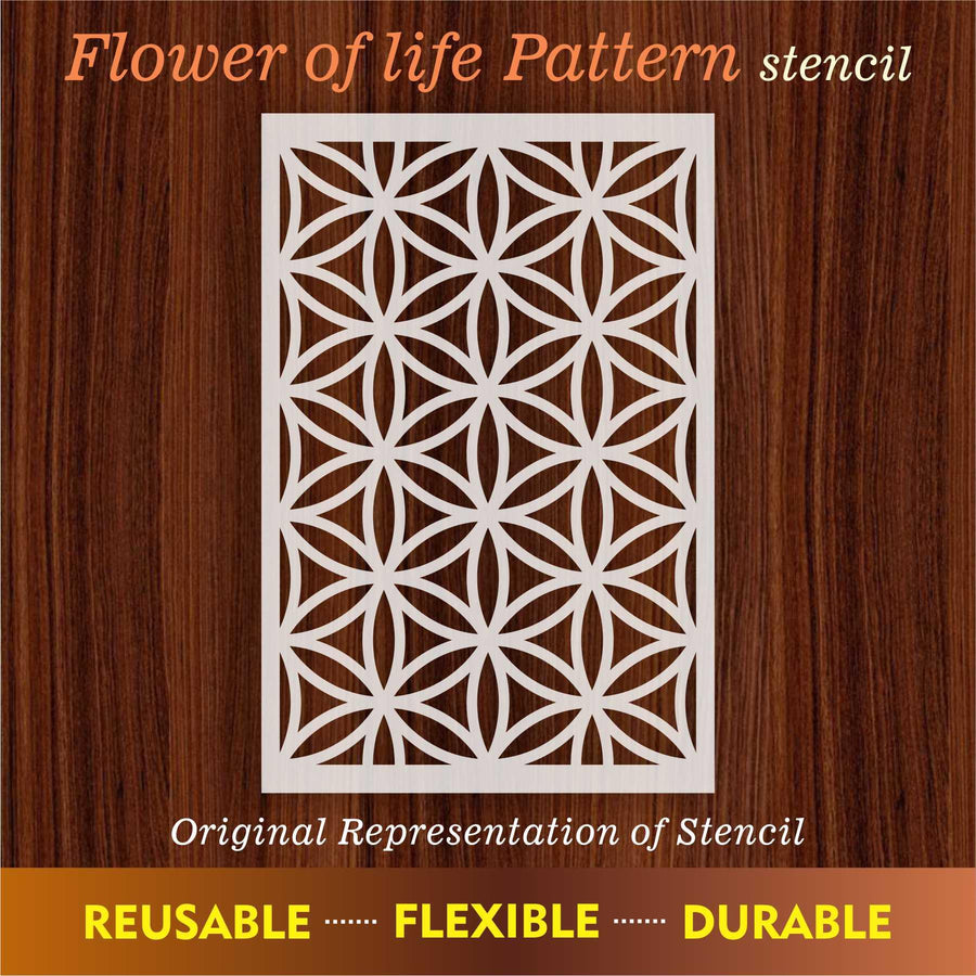 Flower of Life Pattern Moroccan Fabric Reusable Stencil For Canvas And Wall Painting - imartdecor.com