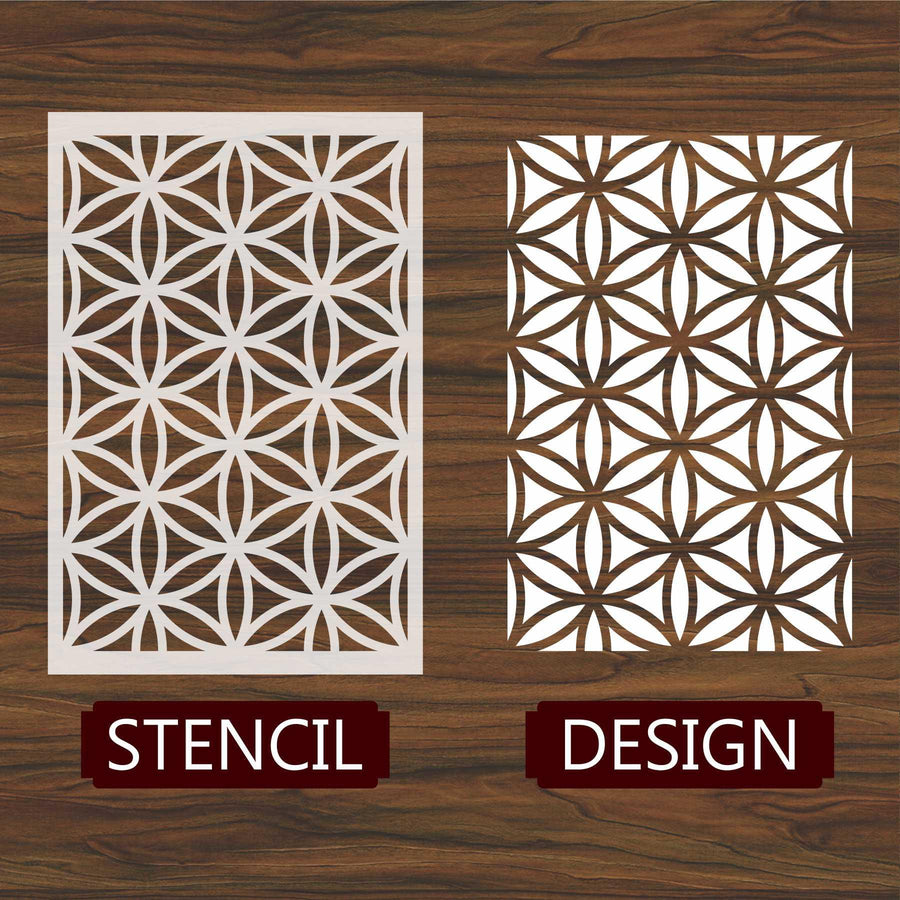 Flower of Life Pattern Moroccan Fabric Reusable Stencil For Canvas And Wall Painting - imartdecor.com