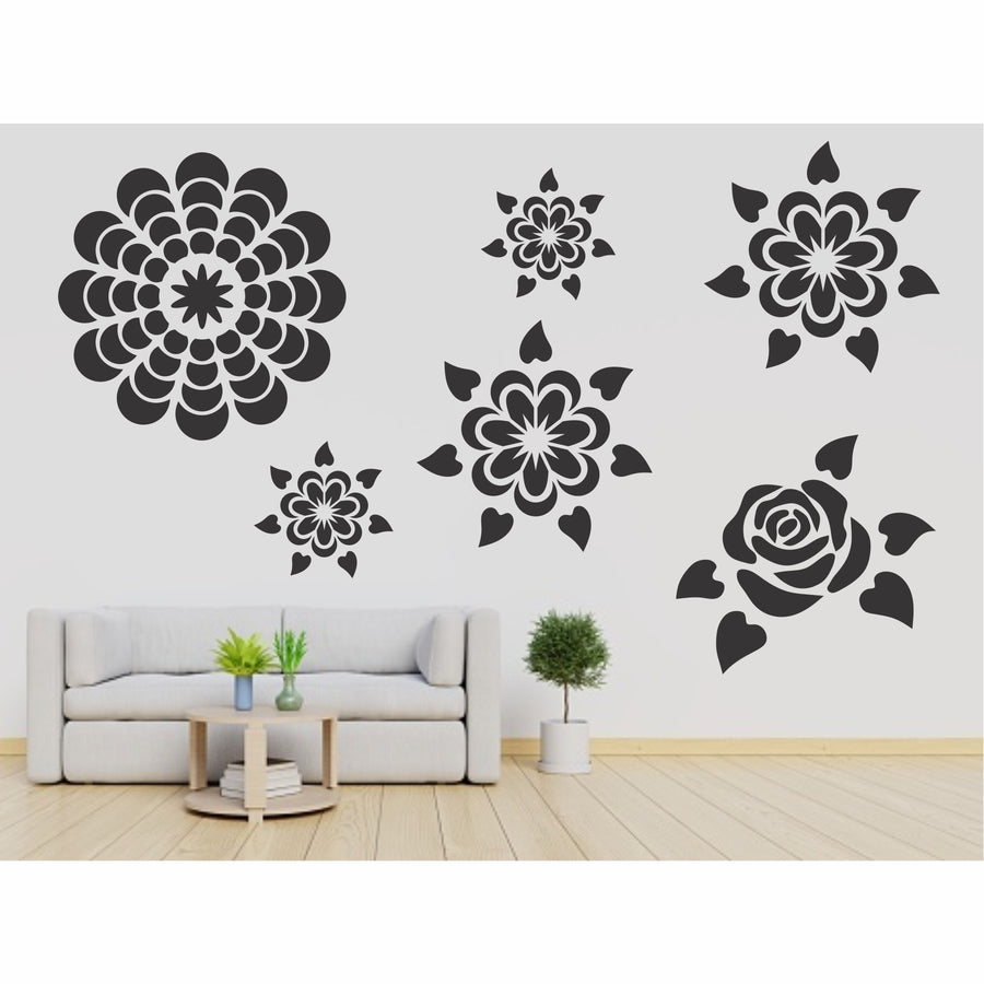 Pack of 4 Reusable Stencil For Canvas And Wall Painting - imartdecor.com