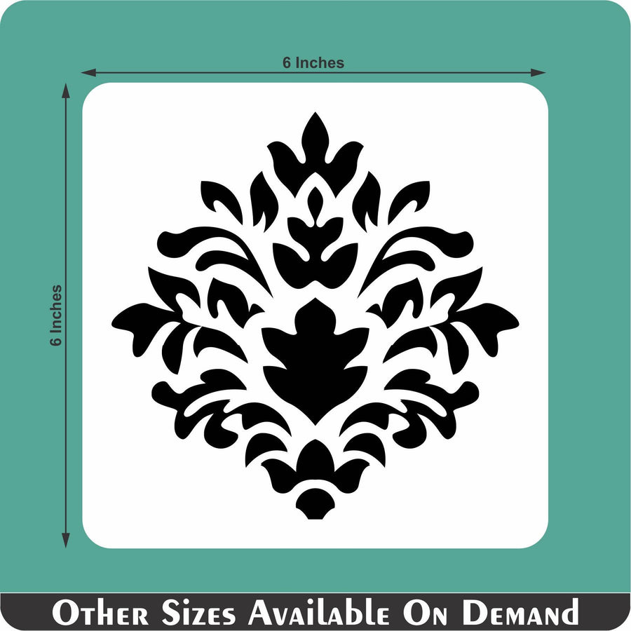 Crest Damask Reusable Stencil For Canvas And Wall Painting - imartdecor.com