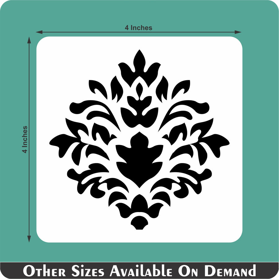 Crest Damask Reusable Stencil For Canvas And Wall Painting - imartdecor.com