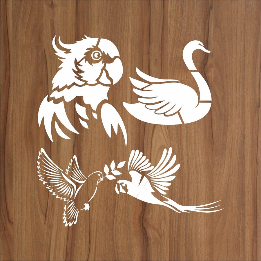 Different Bird Reusable Stencil For Canvas And Wall Painting - imartdecor.com