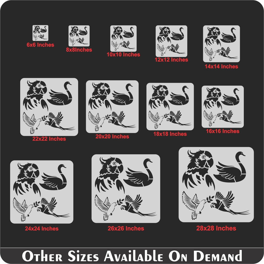 Different Bird Reusable Stencil For Canvas And Wall Painting - imartdecor.com