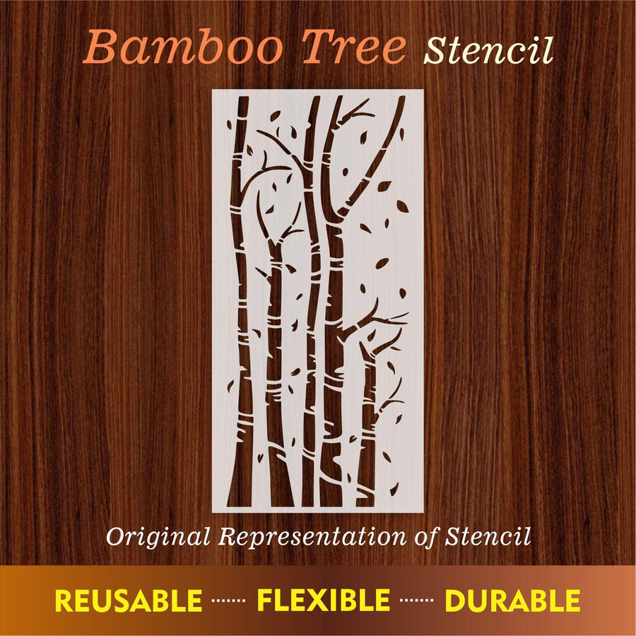Bamboo Tree Reusable Stencil For Canvas And Wall Painting - imartdecor.com
