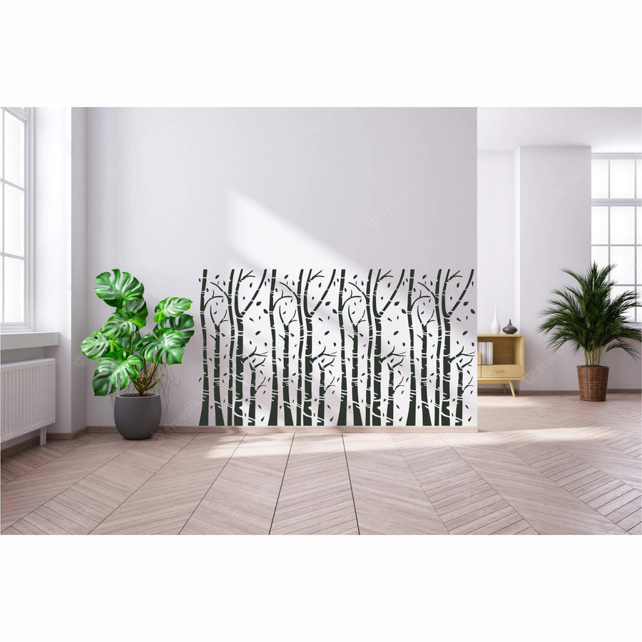 Bamboo Tree Reusable Stencil For Canvas And Wall Painting - imartdecor.com