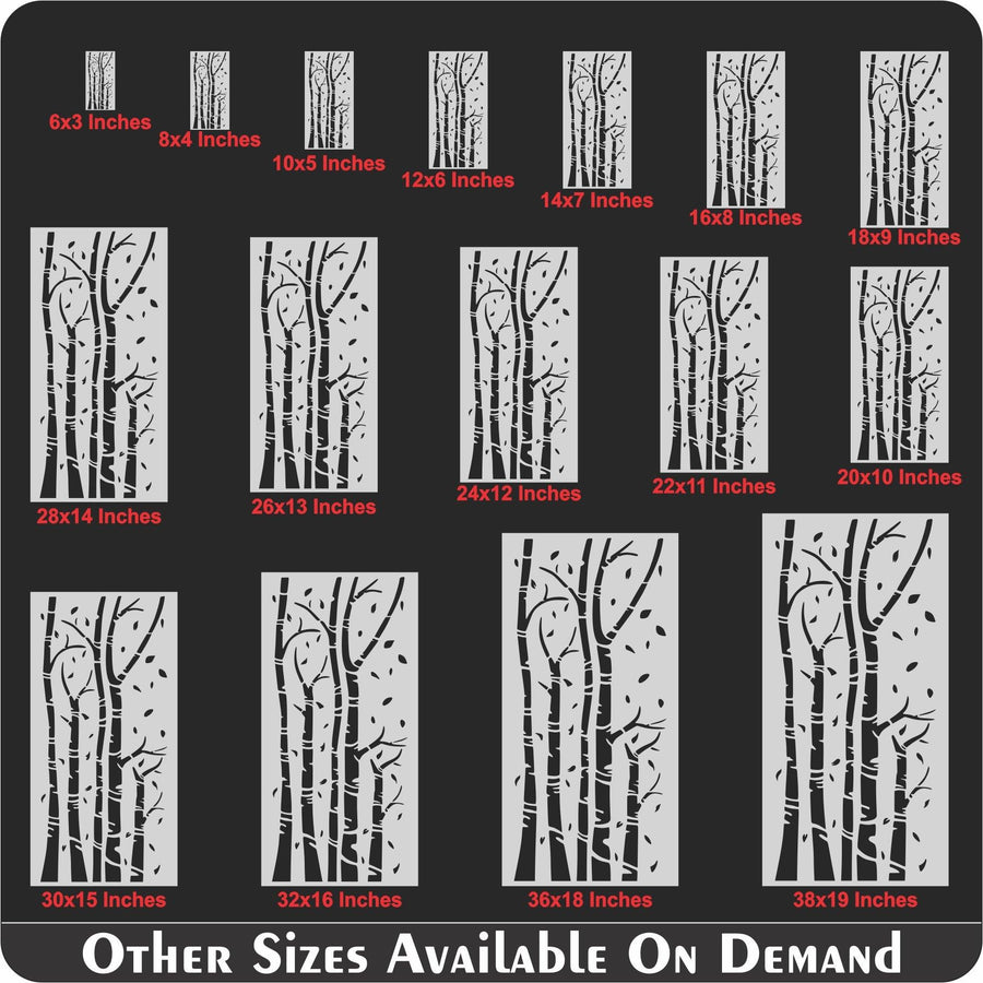 Bamboo Tree Reusable Stencil For Canvas And Wall Painting - imartdecor.com