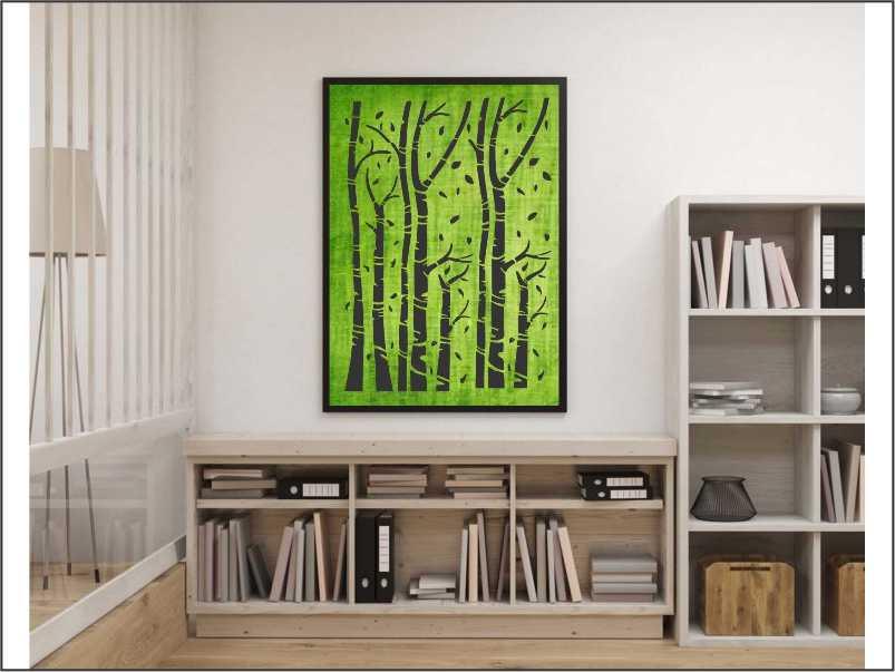 Bamboo Tree Reusable Stencil For Canvas And Wall Painting - imartdecor.com
