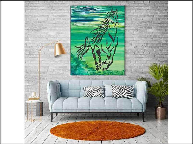 Horse Reusable Stencil For Canvas And Wall Painting - imartdecor.com