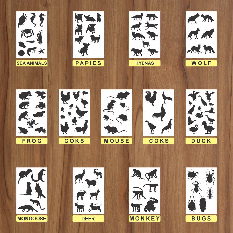 25 Different Animals Reusable Stencil For Canvas And Wall Painting.ID#223 - imartdecor.com