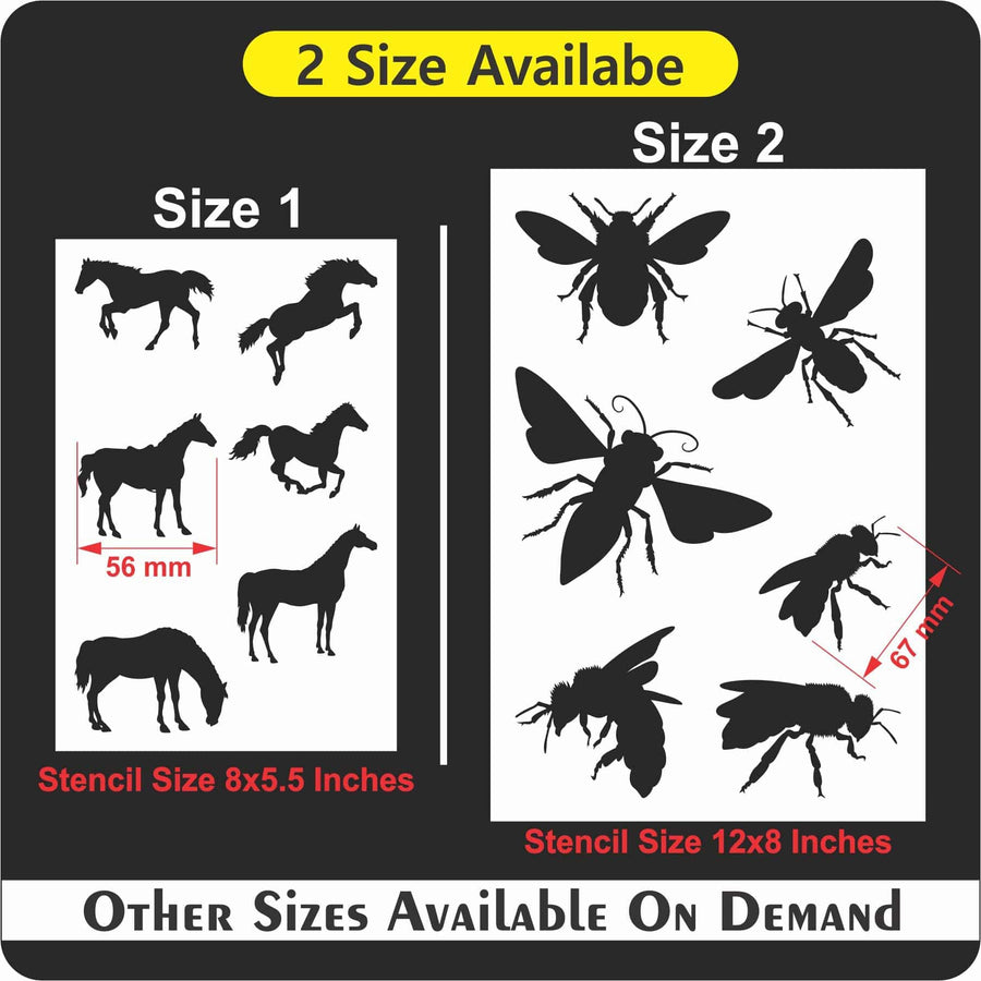 25 Different Animals Reusable Stencil For Canvas And Wall Painting.ID#223 - imartdecor.com