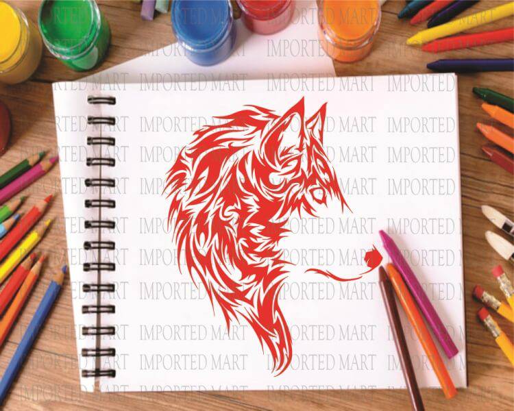 Wolf Head Reusable Stencil for Canvas and wall painting.ID#230 - imartdecor.com