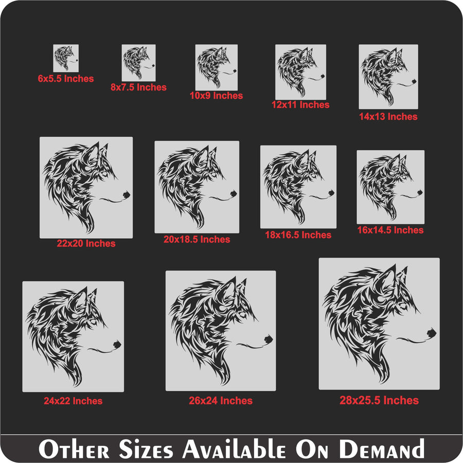 Wolf Head Reusable Stencil for Canvas and wall painting.ID#230 - imartdecor.com