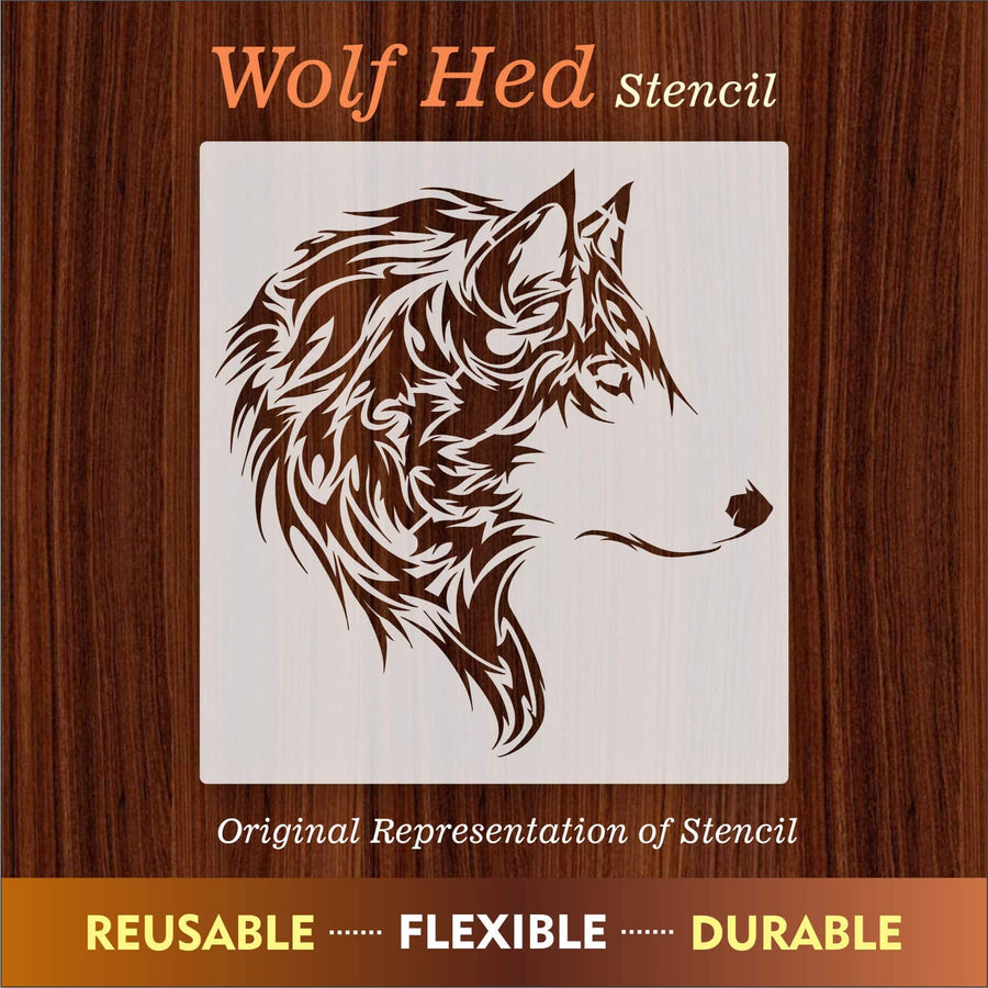 Wolf Head Reusable Stencil for Canvas and wall painting.ID#230 - imartdecor.com