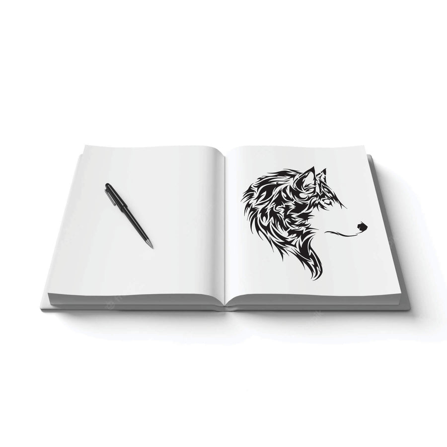 Wolf Head Reusable Stencil for Canvas and wall painting.ID#230 - imartdecor.com