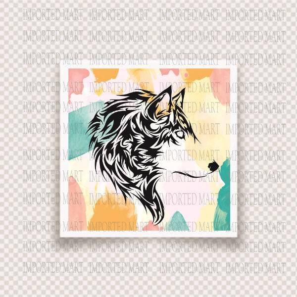 Wolf Head Reusable Stencil for Canvas and wall painting.ID#230 - imartdecor.com