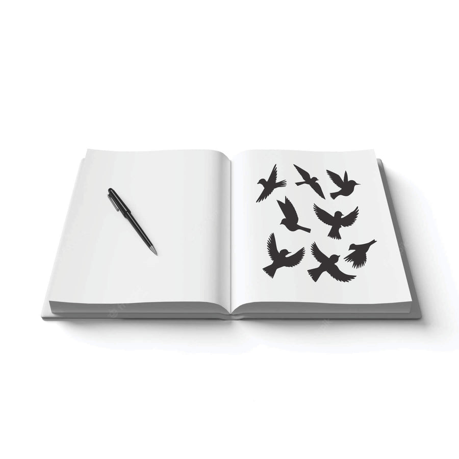 Birds Flying Reusable Stencil For Canvas And Wall Painting.ID#231 - imartdecor.com