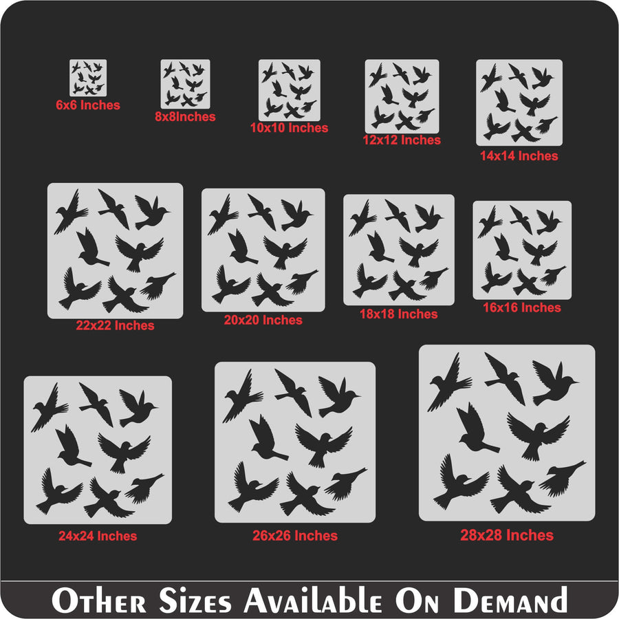 Birds Flying Reusable Stencil For Canvas And Wall Painting.ID#231 - imartdecor.com