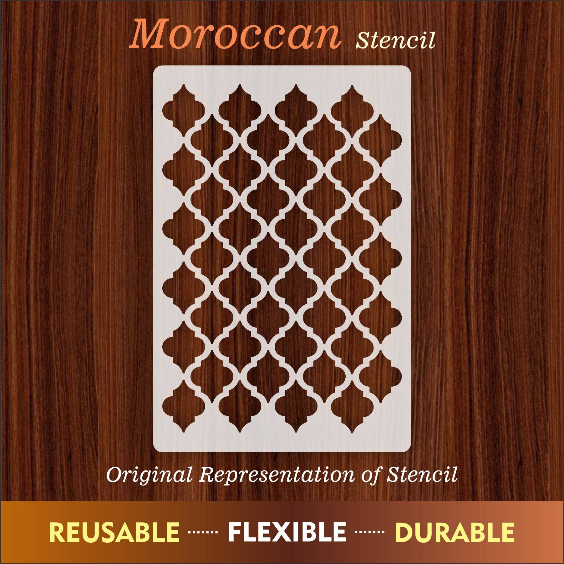Moroccan Pattern Reusable Stencil For Canvas And Wall Painting.ID#237 ...