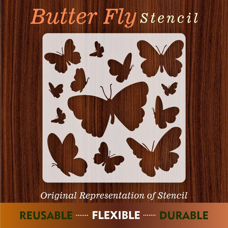 Butterfly Reusable Stencil for Canvas and wall painting - imartdecor.com